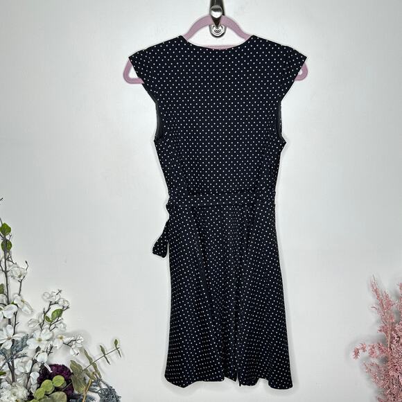 ANTHROPOLOGIE x HUTCH Ronnie Wrap Dress Black White Polka Dot {S30} - Picture 3 of 5